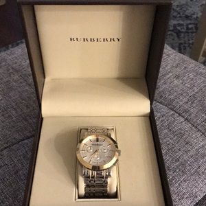 Authentic Burberry two tone watch